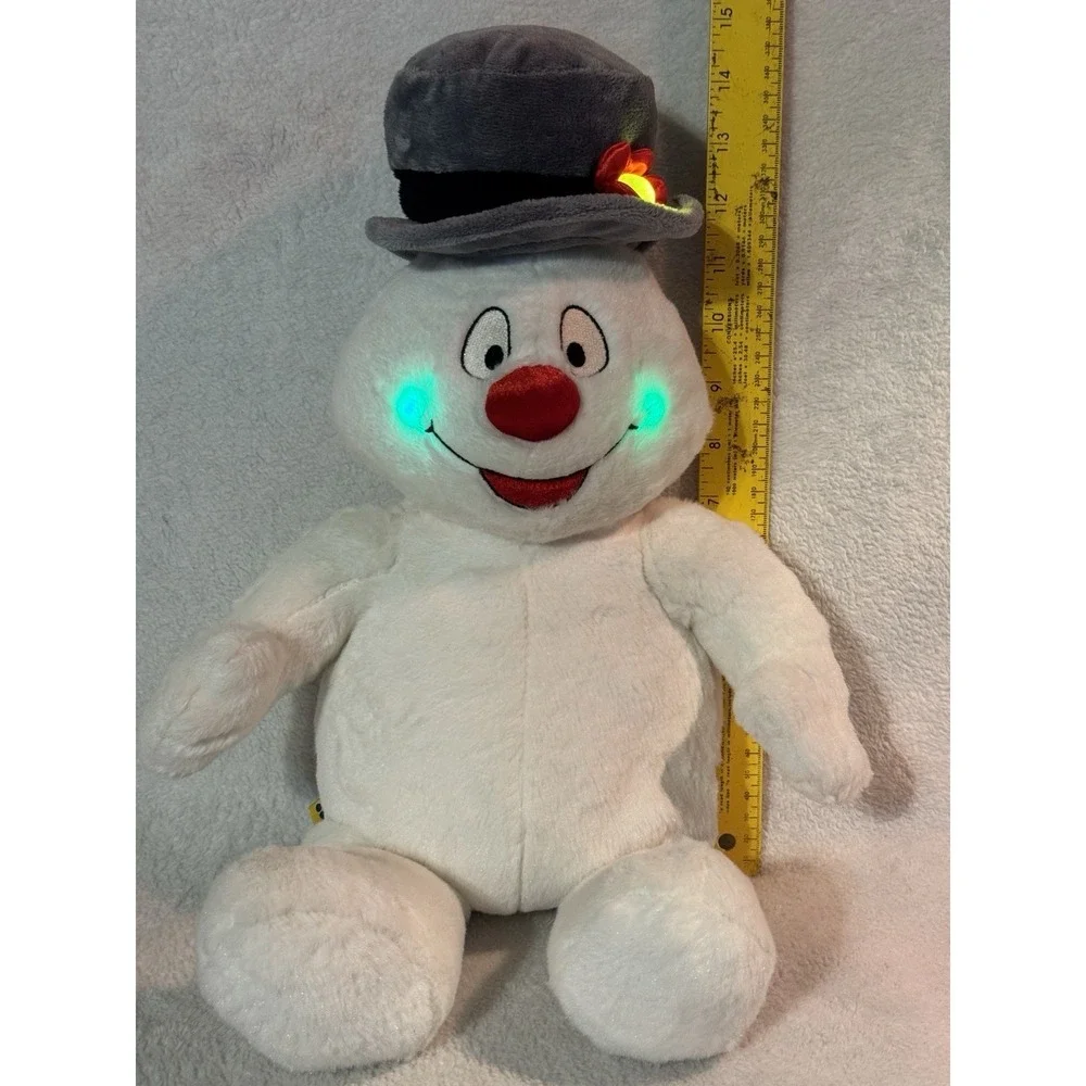 Build a Bear Frosty the Snowman Christmas Cheeks Lights Sound Plush Stuffed